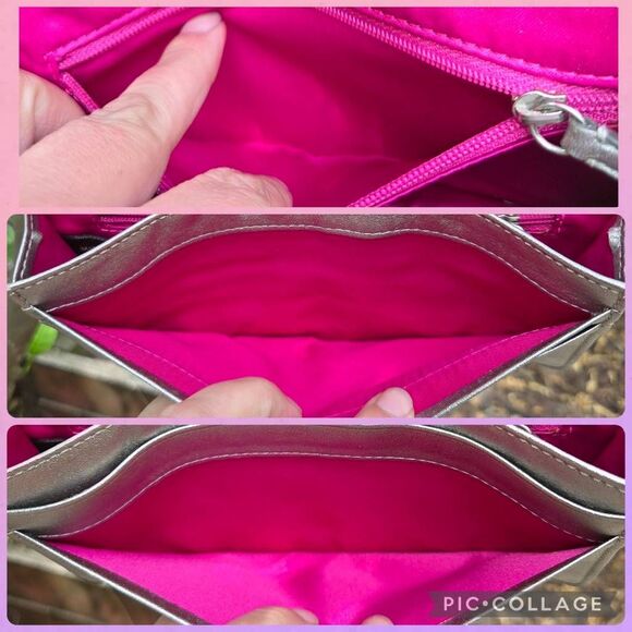 Coach Y2K Signature Optic Shimmer Raspberry Satin Luxor Eve Vintage Shoulder Bag - Picture 9 of 10